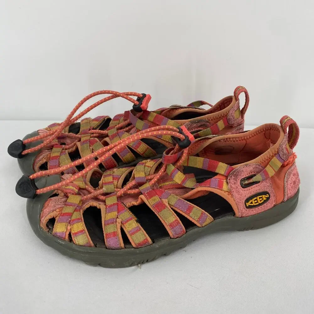 Keen Girls Whisper Rae Hot Coral Hiking Sandals Size 1